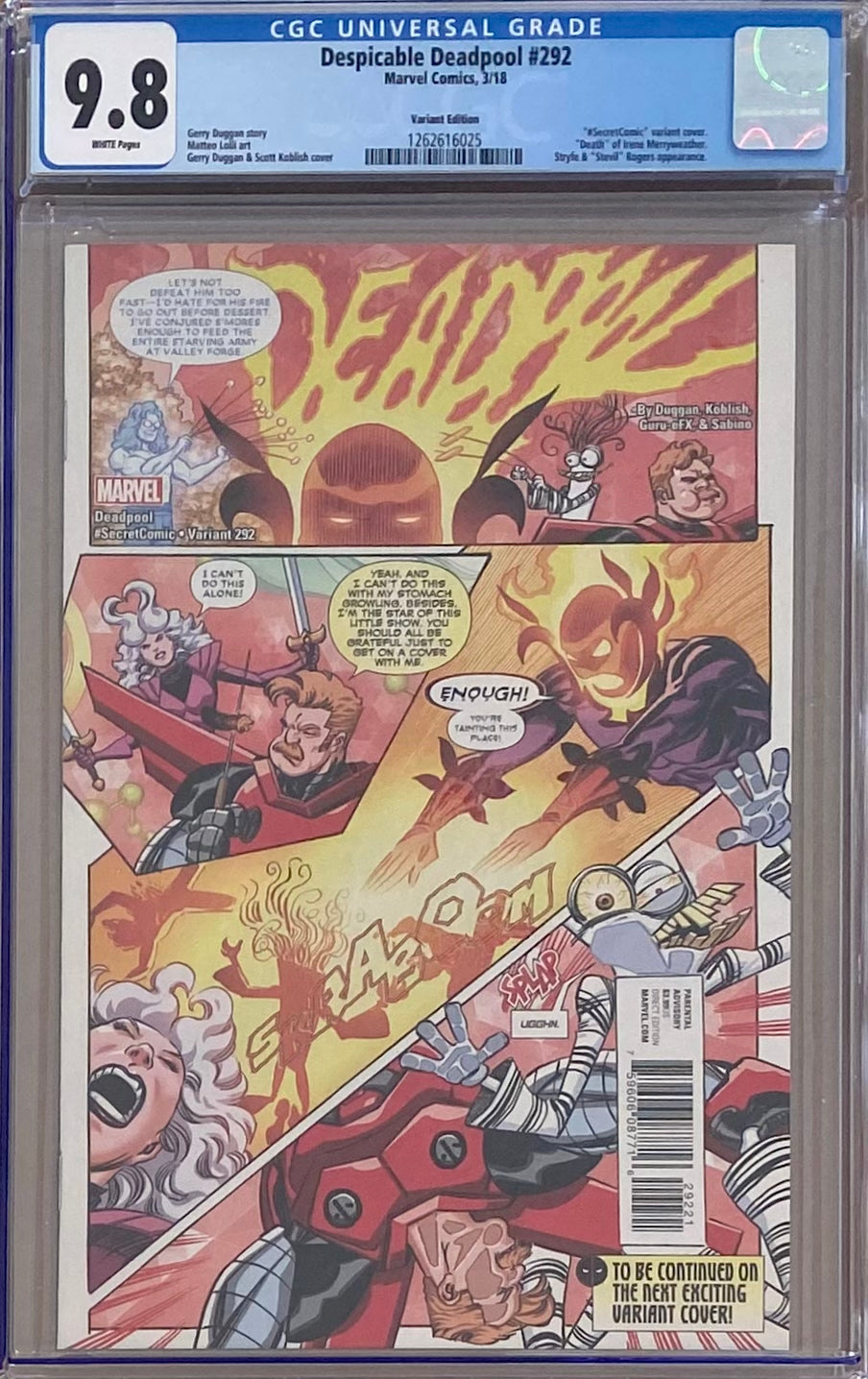 Despicable Deadpool #292 Koblish Variant CGC 9.8