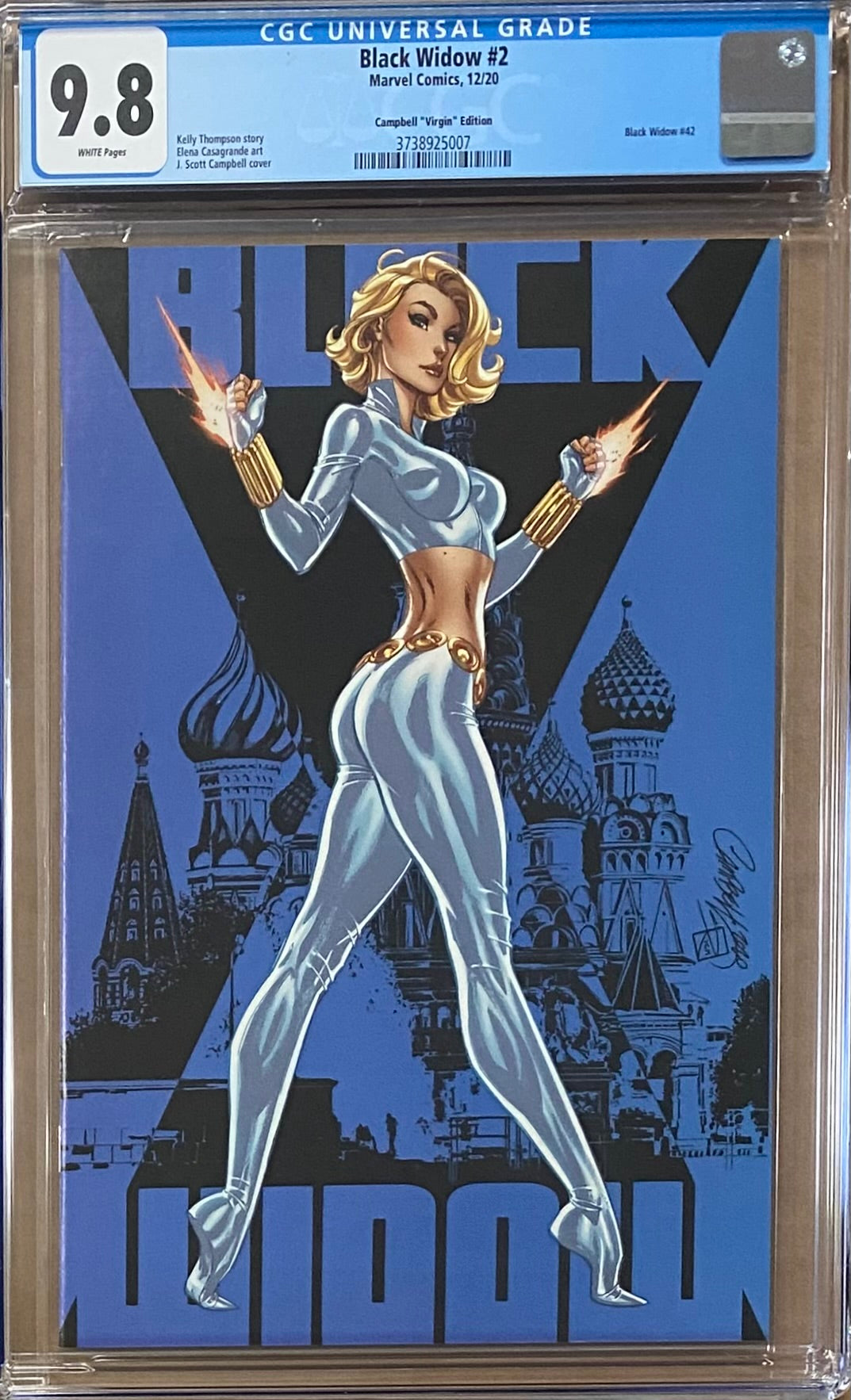 Black Widow #2 J. Scott Campbell 1:500 Virgin Retailer Incentive Variant CGC 9.8