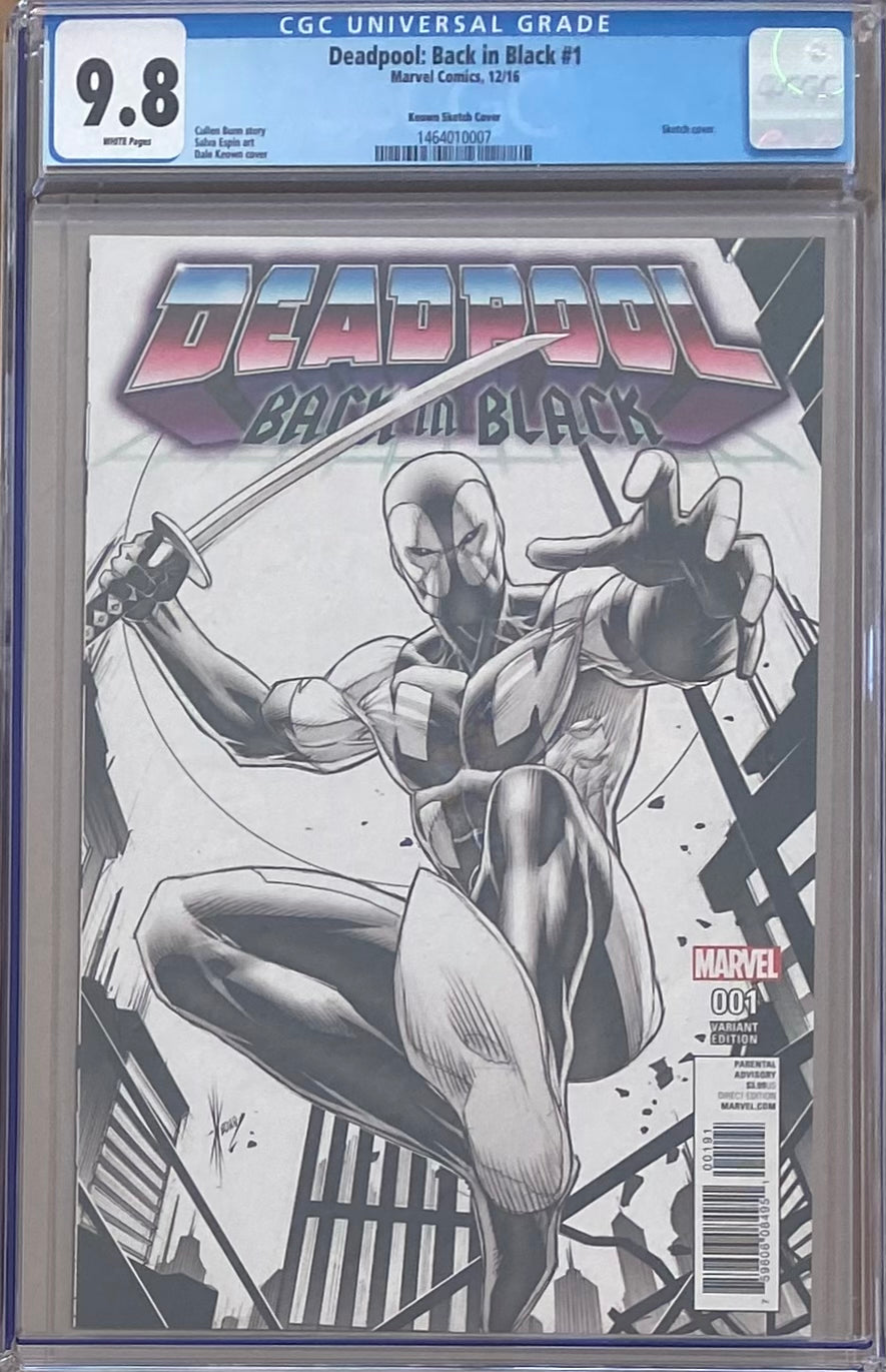 Deadpool: Back in Black #1 Keown Sketch Variant CGC 9.8