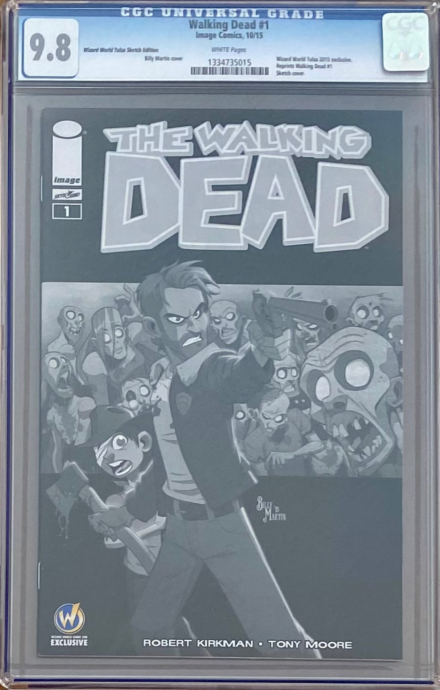 Walking Dead #1 Wizard World Tulsa Sketch Edition Variant CGC 9.8