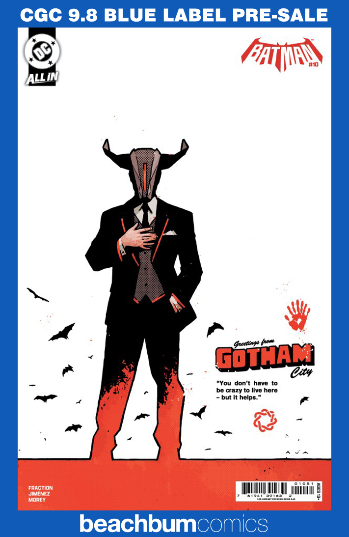 Batman #10 Aja 1:25 Retailer Incentive Variant CGC 9.8