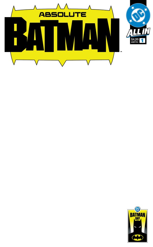 Batman Day 2025: Absolute Batman #1 Cover C Blank Sketch Variant (9/20/25)