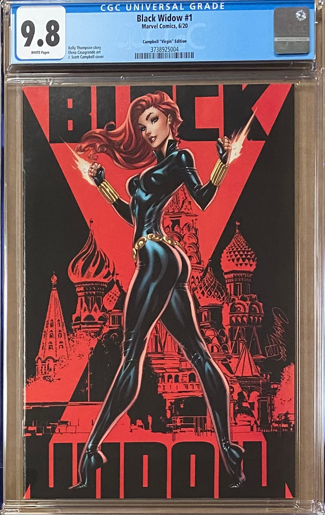 Black Widow #1 J. Scott Campbell 1:500 Virgin Retailer Incentive Variant CGC 9.8