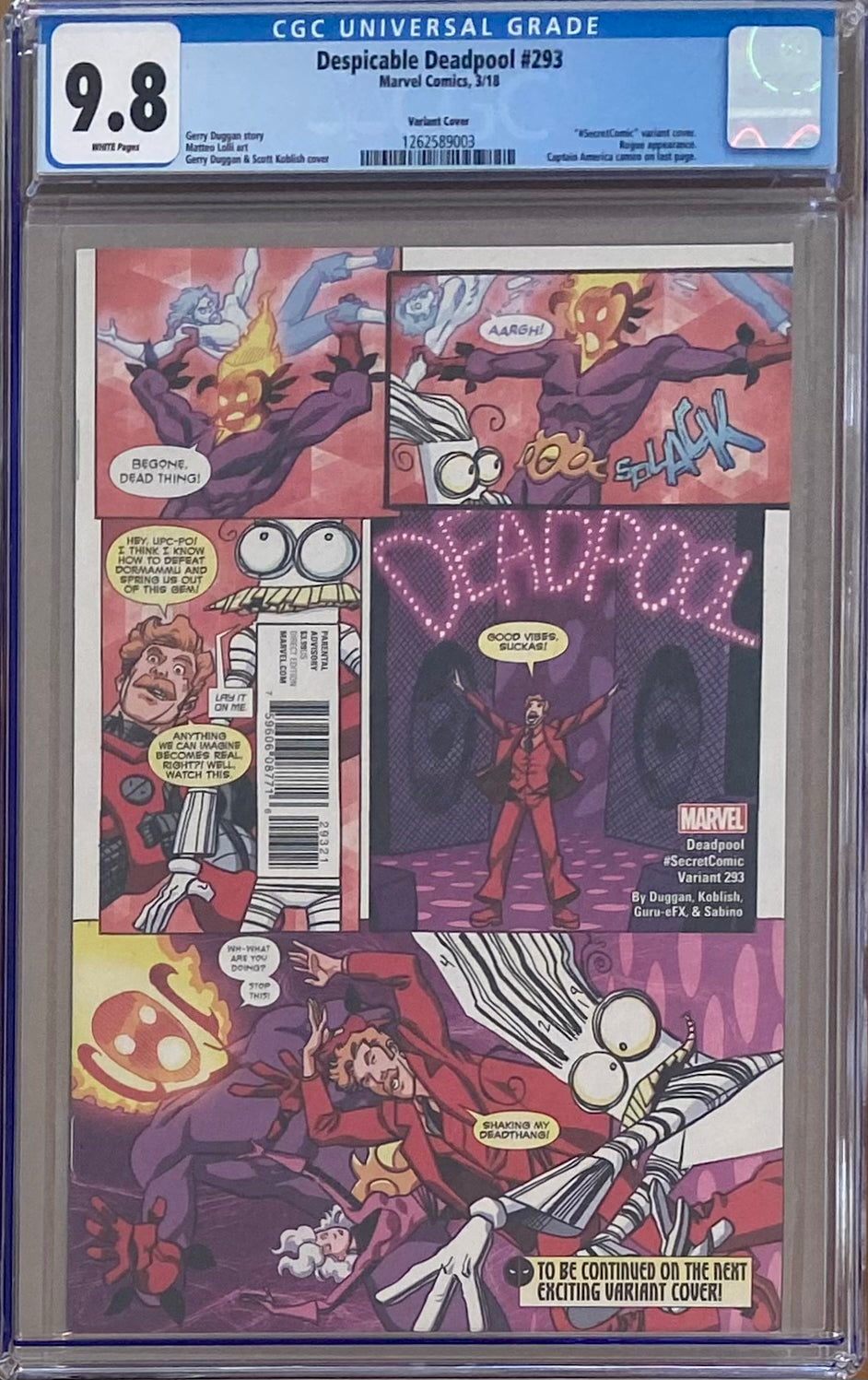 Despicable Deadpool #293 Koblish Variant CGC 9.8