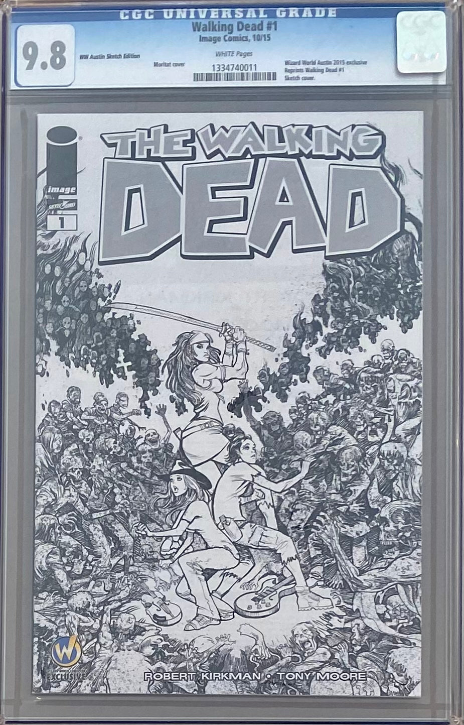 Walking Dead #1 Wizard World Austin Sketch Edition Variant CGC 9.8