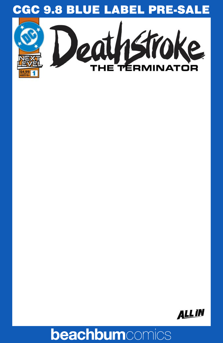 Deathstroke: The Terminator #1 Blank Sketch Variant CGC 9.8