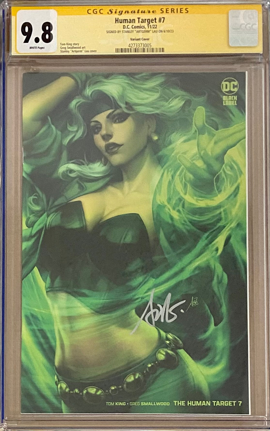 The Human Target #7 Artgerm Variant CGC 9.8 SS - DC Black Label