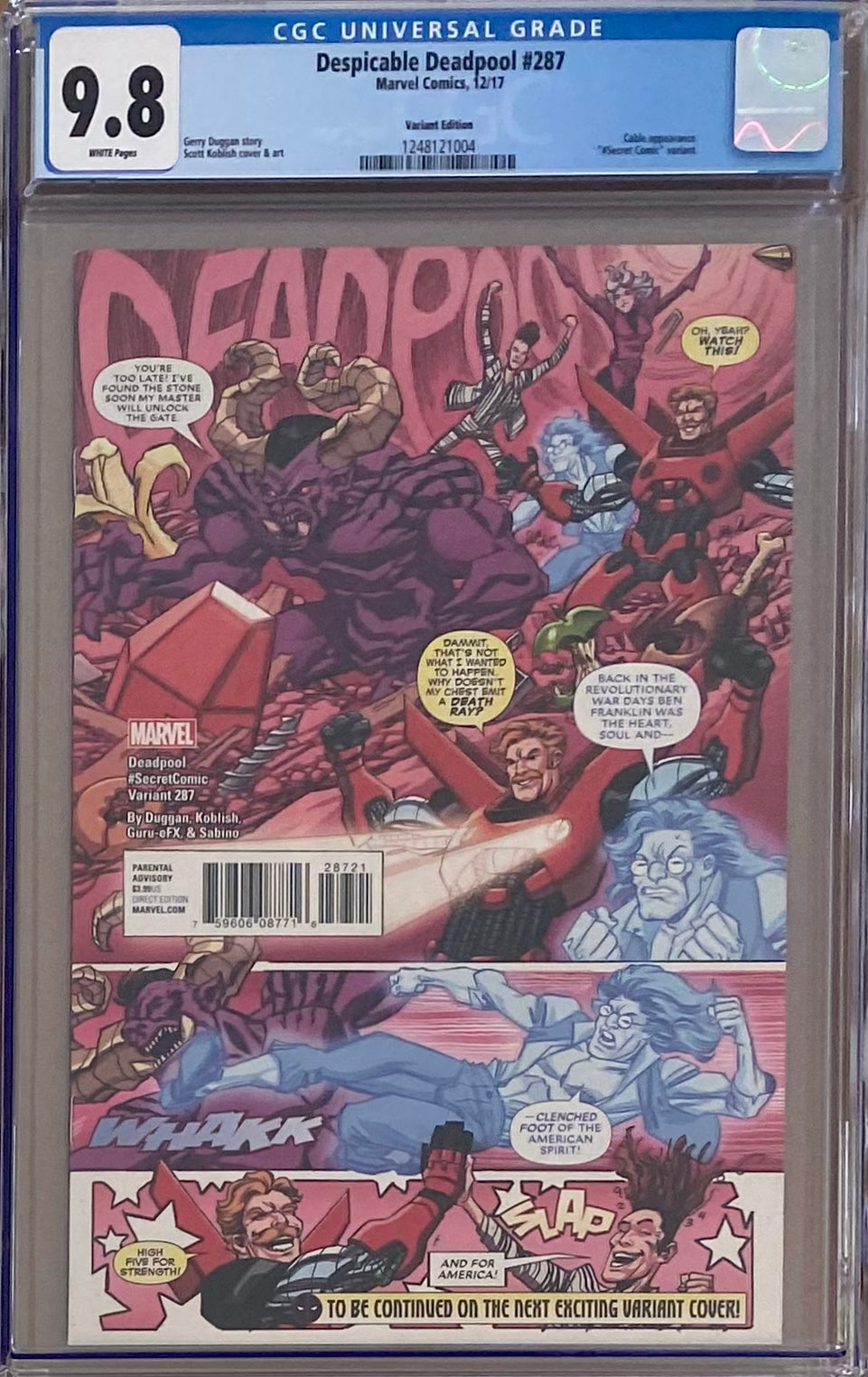 Despicable Deadpool #287 Koblish Variant CGC 9.8