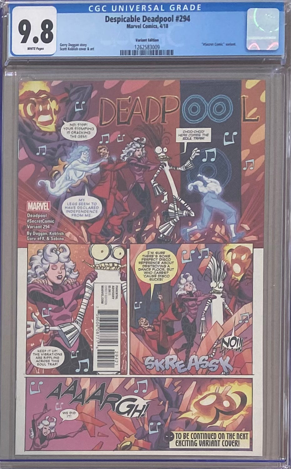 Despicable Deadpool #294 Koblish Variant CGC 9.8