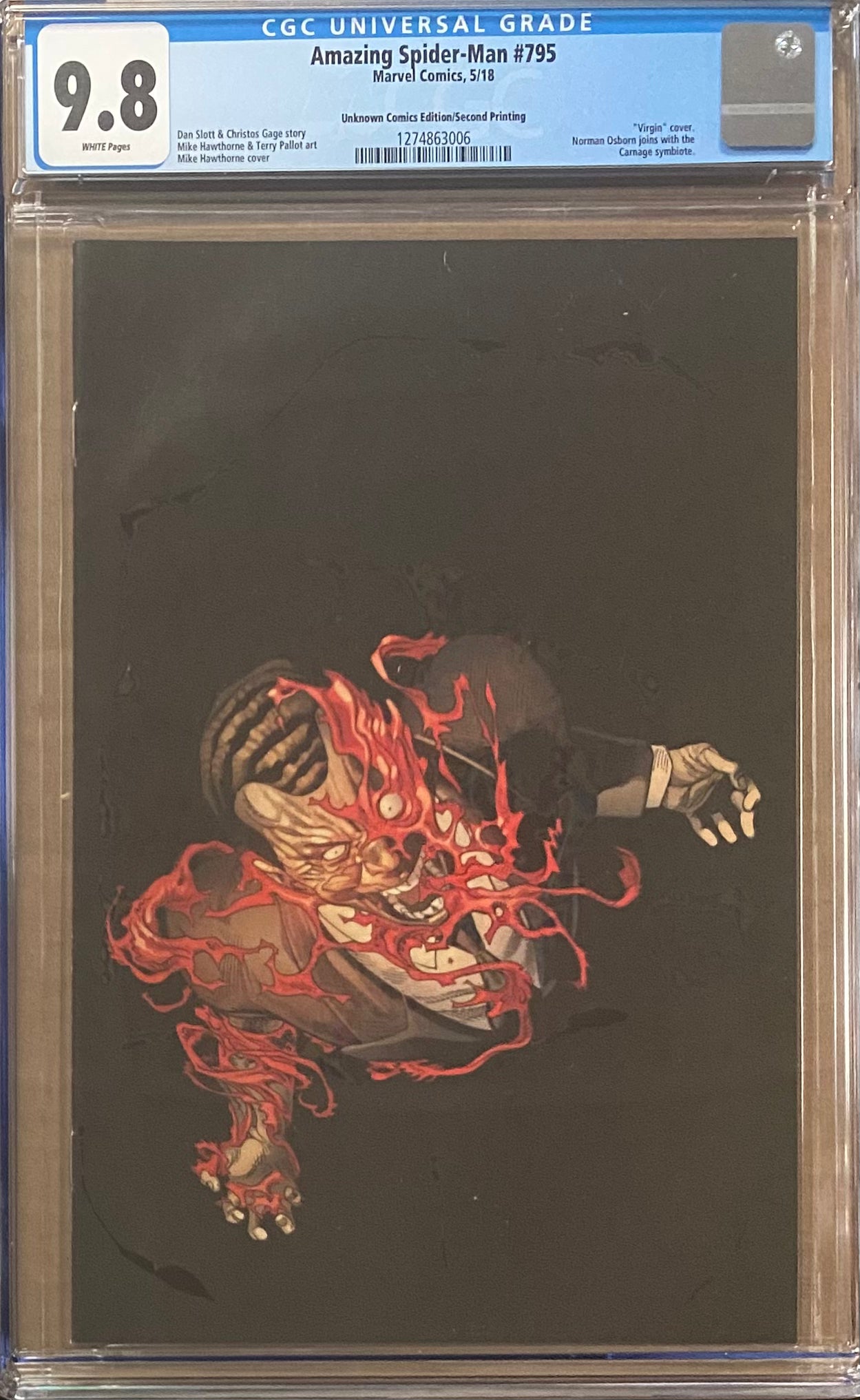 Amazing Spider-Man #795 Unknown Comics Virgin Edition/Second Printing CGC 9.8