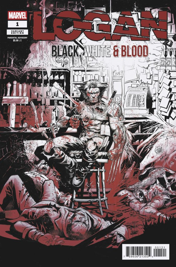 Logan: Black. White & Blood #1 Kubert Variant (1/14/26)