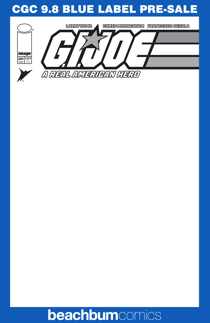 G.I. Joe: A Real American Hero #301 Blank Sketch  Edition Variant CGC 9.8