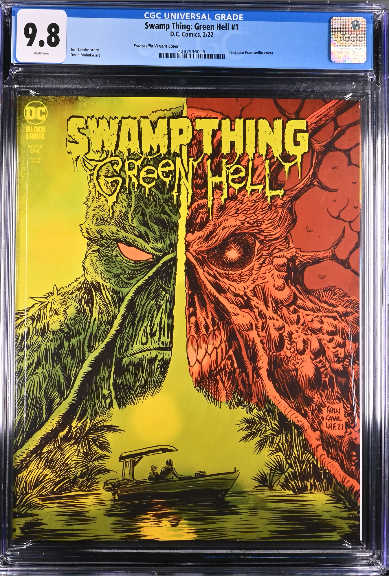 Swamp Thing: Green Hell #1 Francavilla 1:25 Retailer Incentive Variant CGC 9.8 - DC Black Label