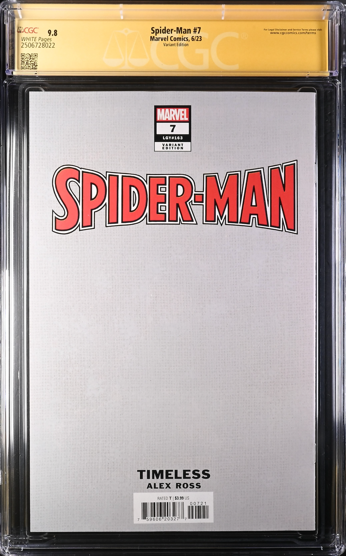 Spider-Man #7 Alex Ross Doctor Octopus "Timeless" Variant CGC 9.8 SS - First Spider-Boy