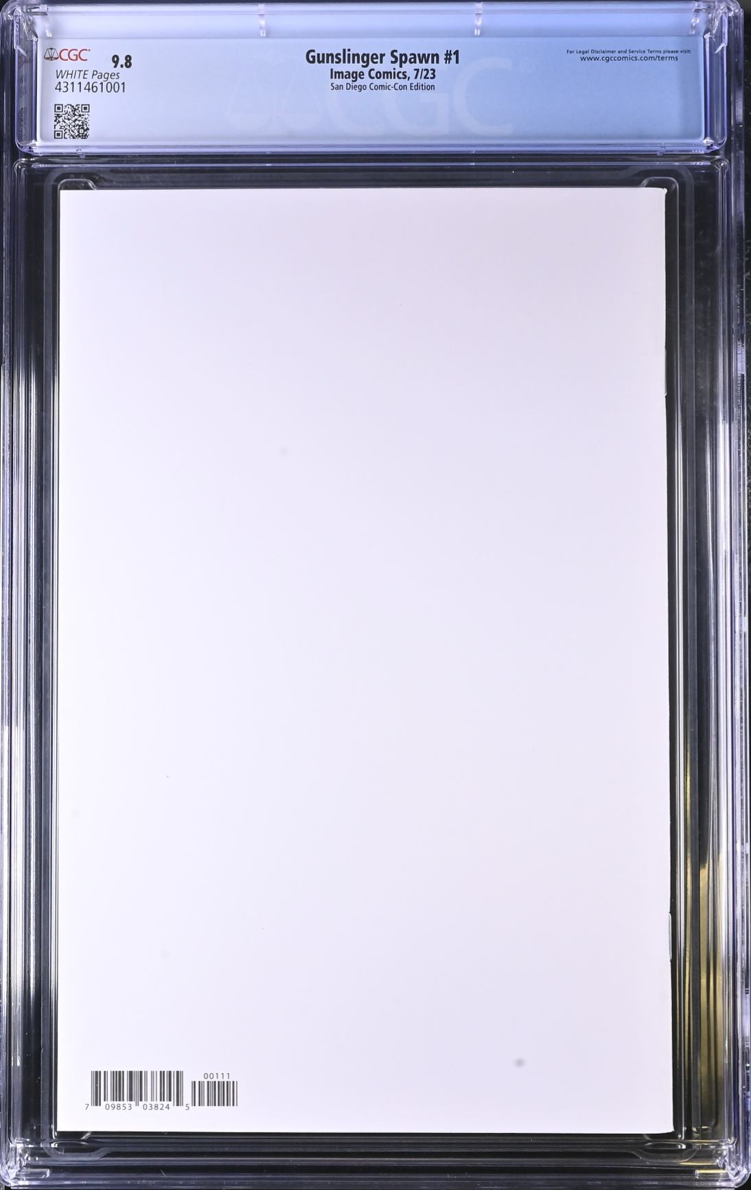 Gunslinger Spawn #1 SDCC Gold Foil Blank Sketch Variant CGC 9.8