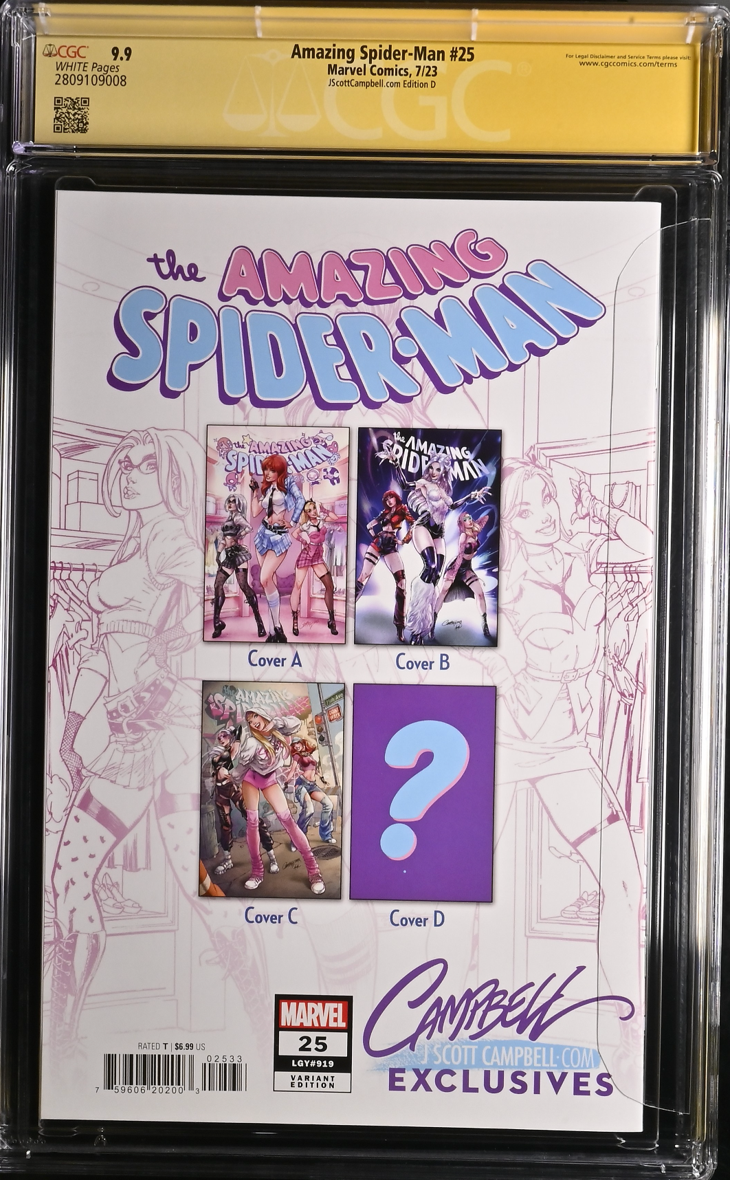 Amazing Spider-Man #25 J. Scott Campbell Exclusive D - SDCC CGC 9.9 SS