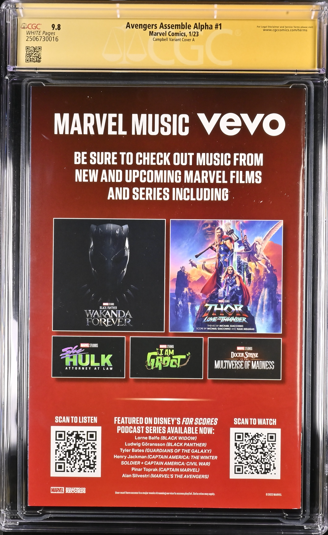 Avengers Assemble: Alpha #1 Campbell Variant CGC 9.8 SS