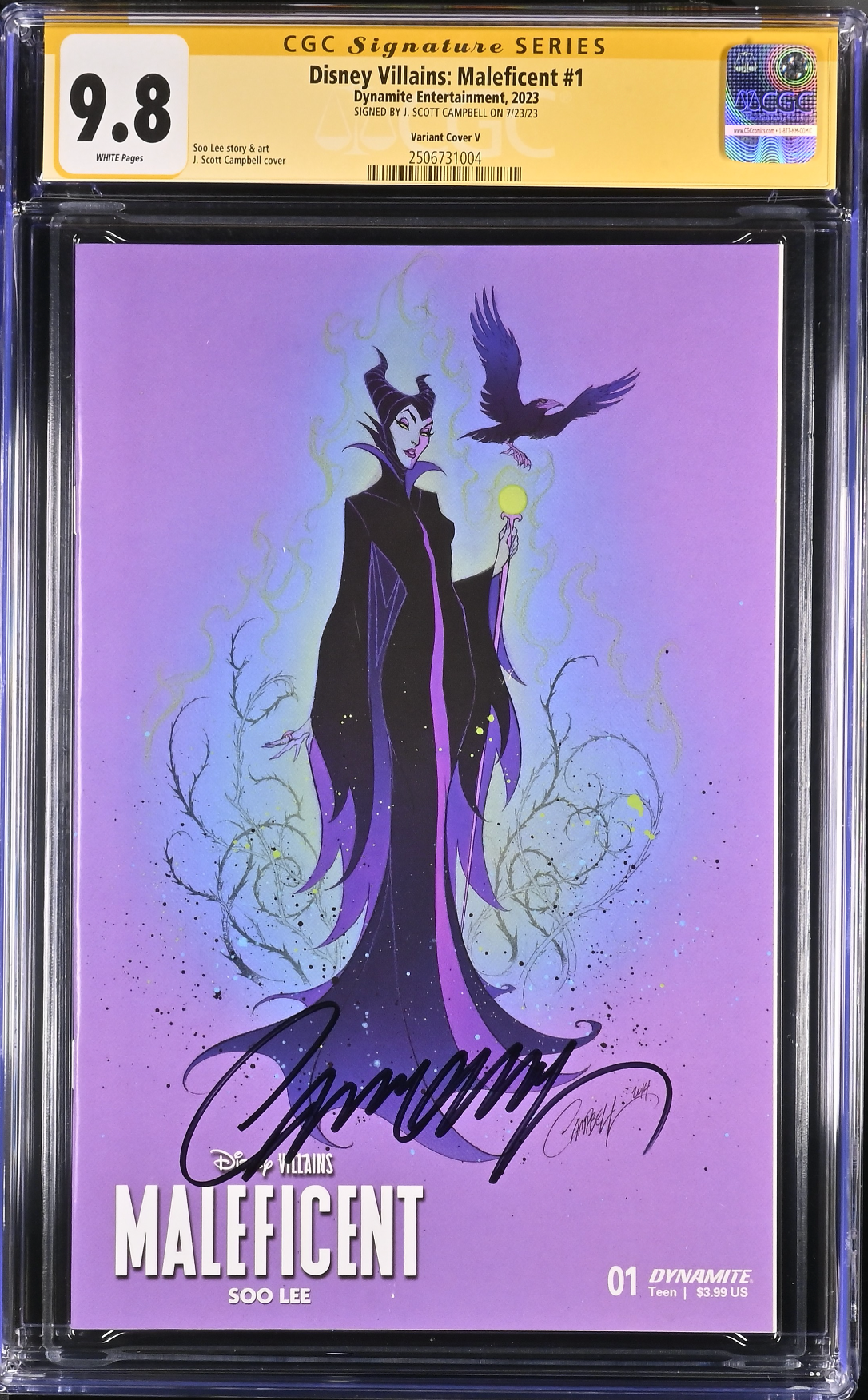 Disney Villains: Maleficent #1 J. Scott Campbell Variant CGC 9.8 SS