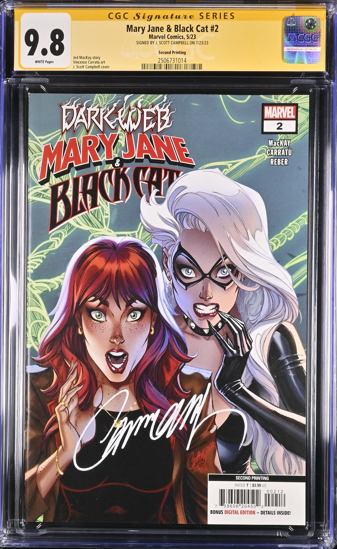 Mary Jane & Black Cat #2 Second Printing CGC 9.8 SS