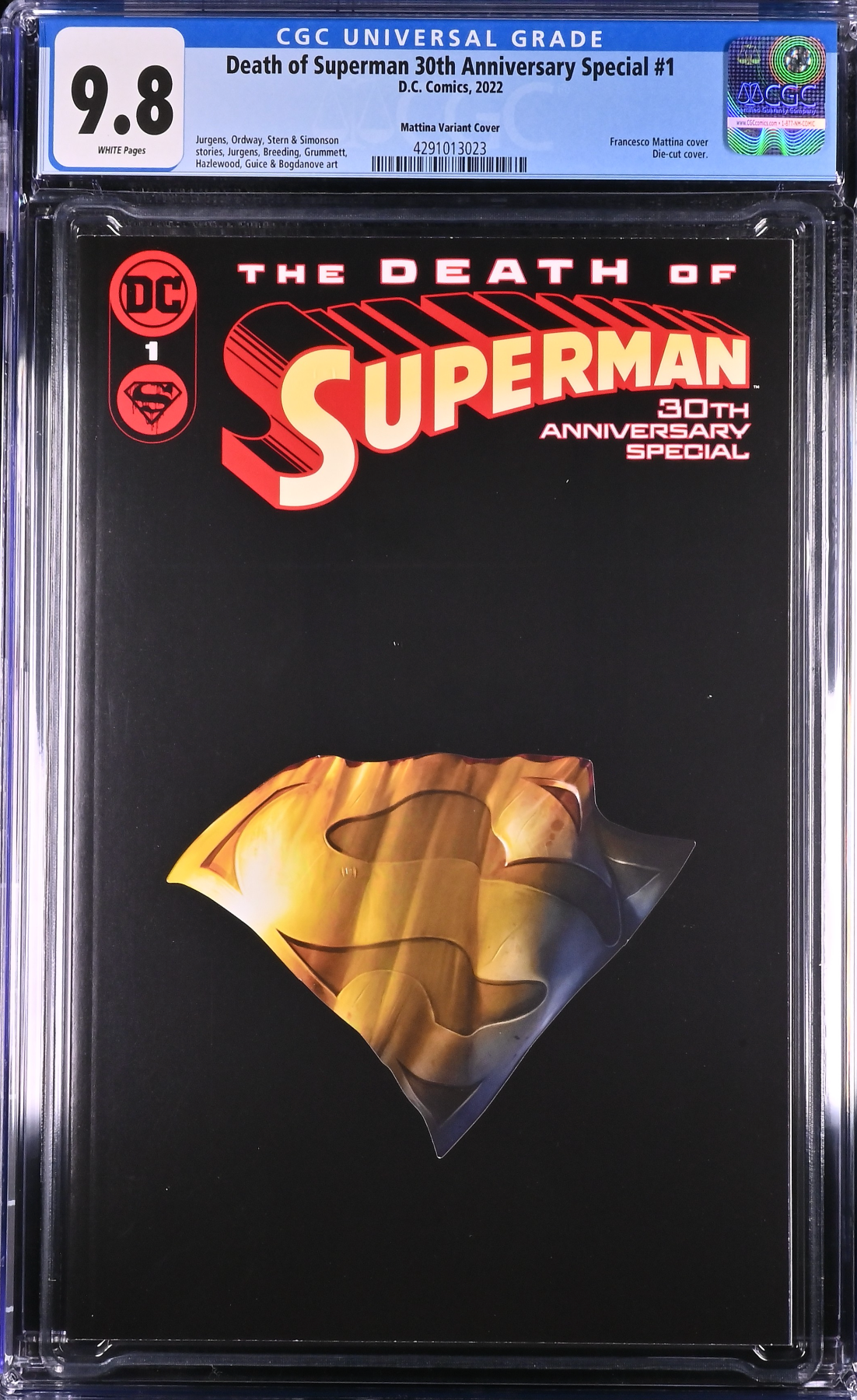 Death of Superman 30th Anniversary Special #1 Mattina Die-Cut Variant CGC 9.8