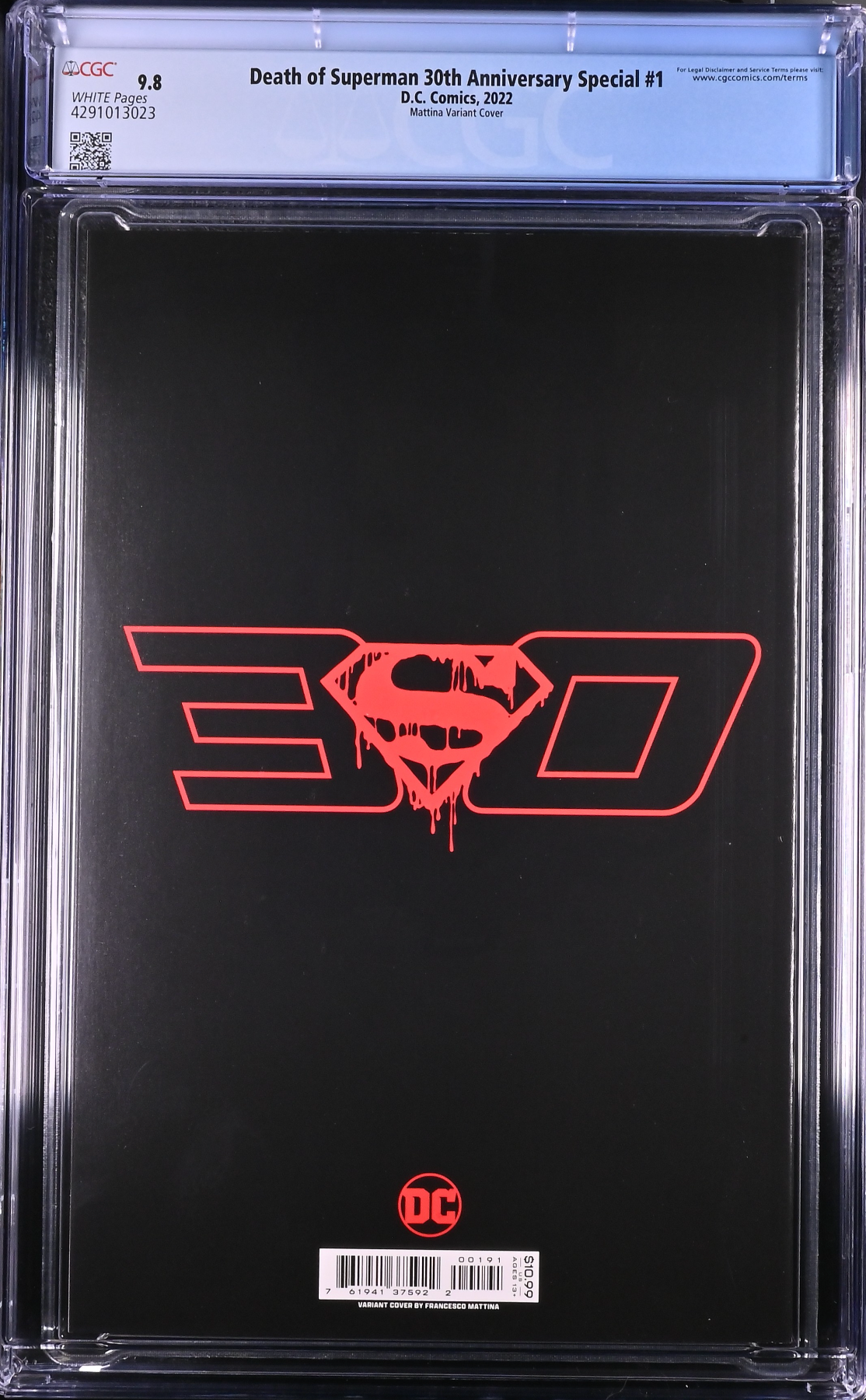 Death of Superman 30th Anniversary Special #1 Mattina Die-Cut Variant CGC 9.8