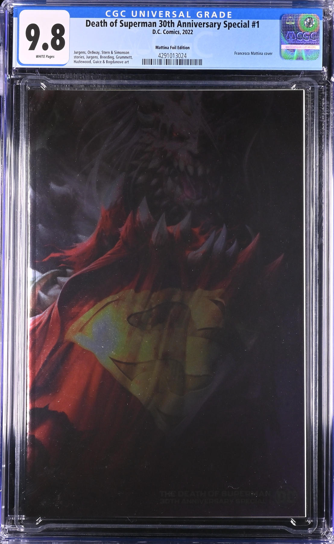 Death of Superman 30th Anniversary Special #1 Mattina 1:25 Retailer Incentive Variant CGC 9.8