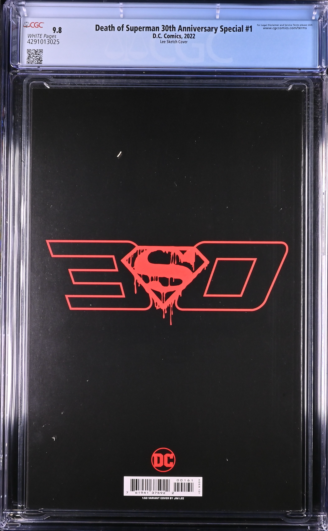 Death of Superman 30th Anniversary Special #1 Lee 1:50 Retailer Incentive Variant CGC 9.8
