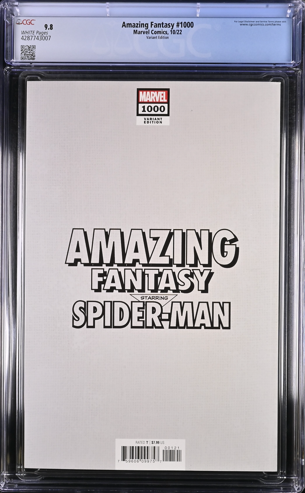 Amazing Fantasy #1000 Campbell Variant CGC 9.8