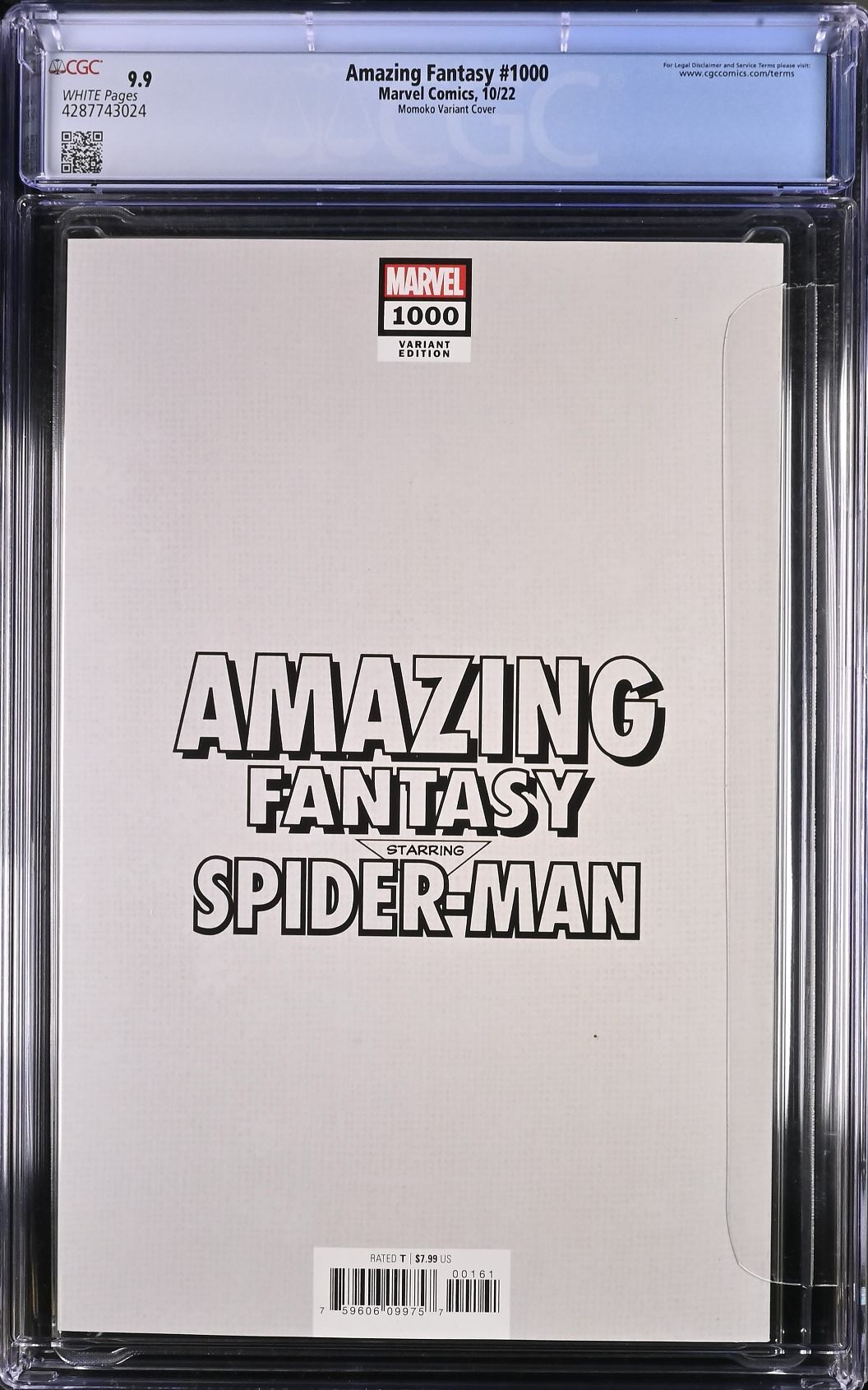 Amazing Fantasy #1000 Momoko Variant CGC 9.9