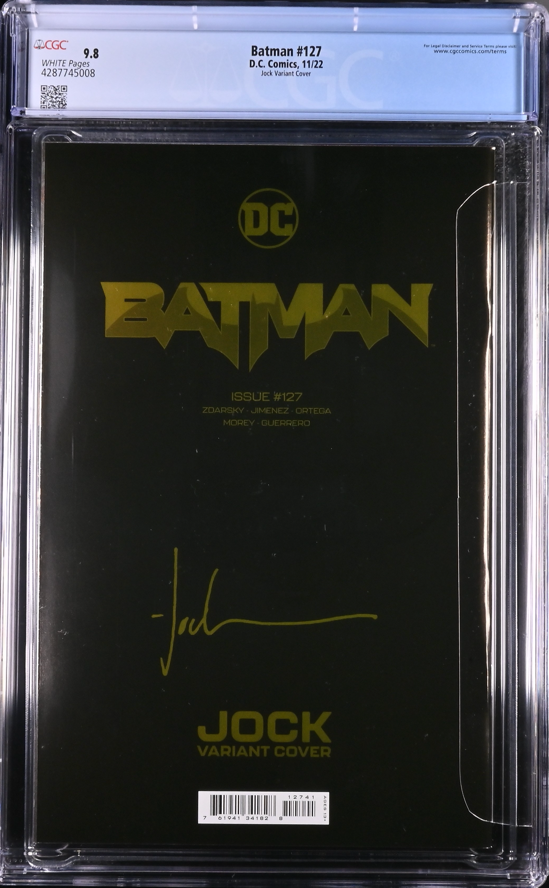 Batman #127 Jock 1:50 Gold Foil Retailer Incentive Variant CGC 9.8