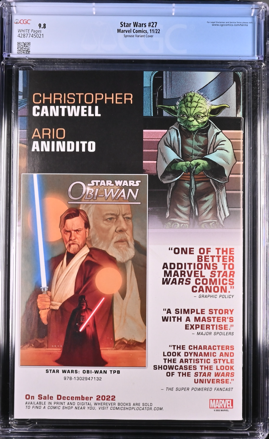 Star Wars #27 Sprouse Variant CGC 9.8