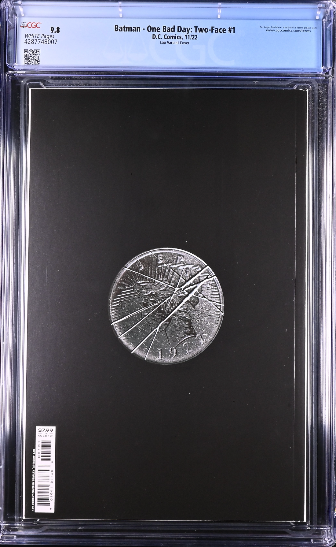 Batman: One Bad Day - Two Face #1 Artgerm 1:25 Retailer Incentive Variant CGC 9.8