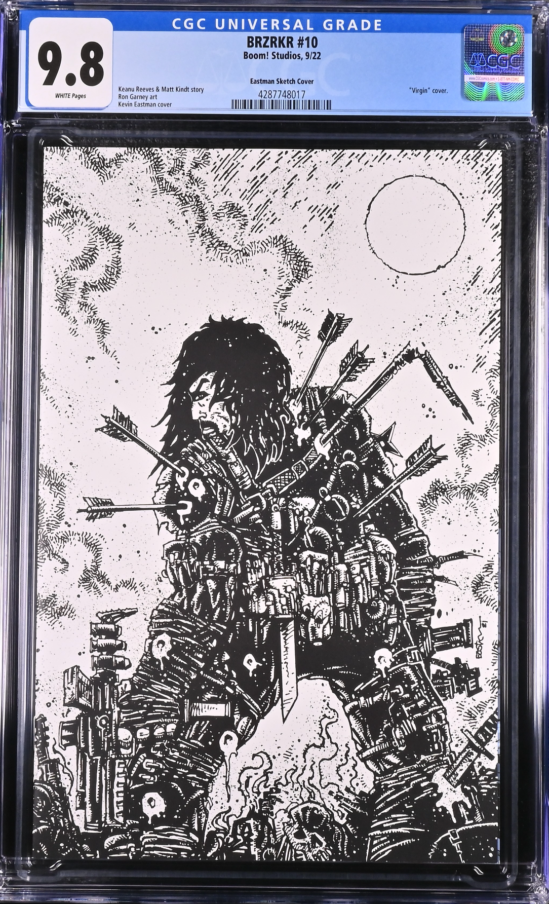 BRZRKR #10 Eastman 1:100 Virgin B/W Retailer Incentive Variant CGC 9.8 (Berzerker)