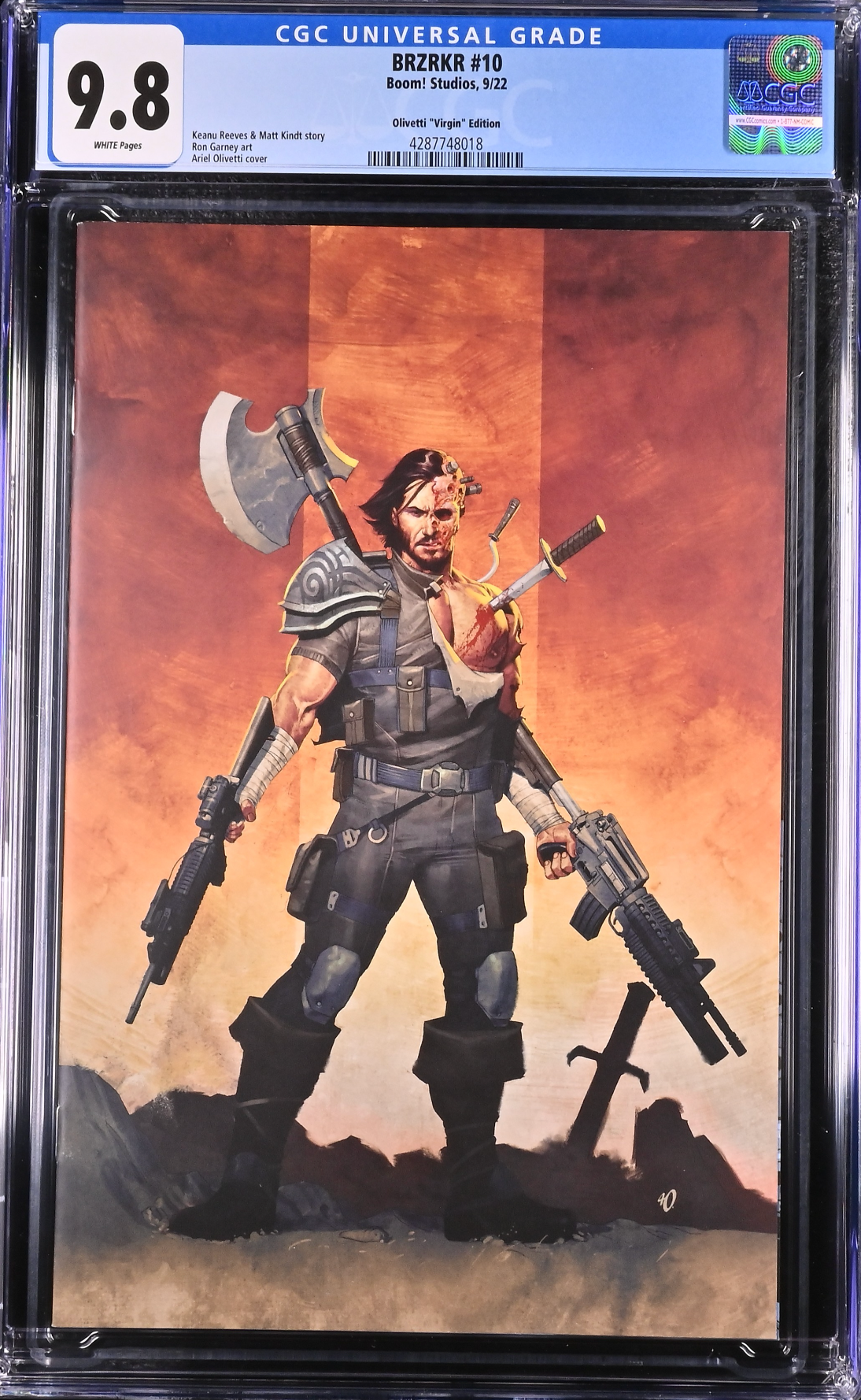 BRZRKR #10 Olivetti 1:75 Virgin Retailer Incentive Variant CGC 9.8 (Berzerker)