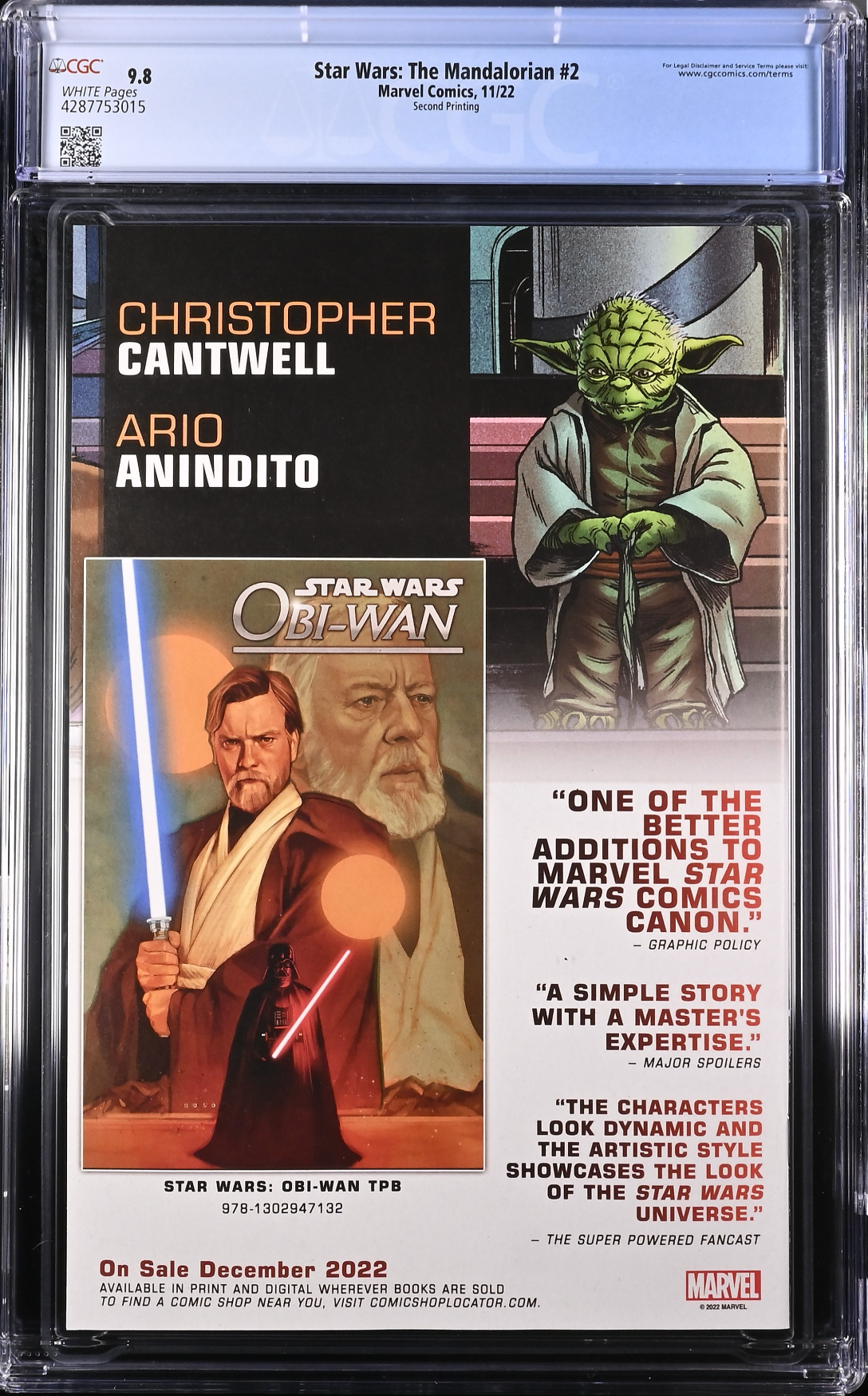 Star Wars: The Mandalorian #2 Second Printing CGC 9.8