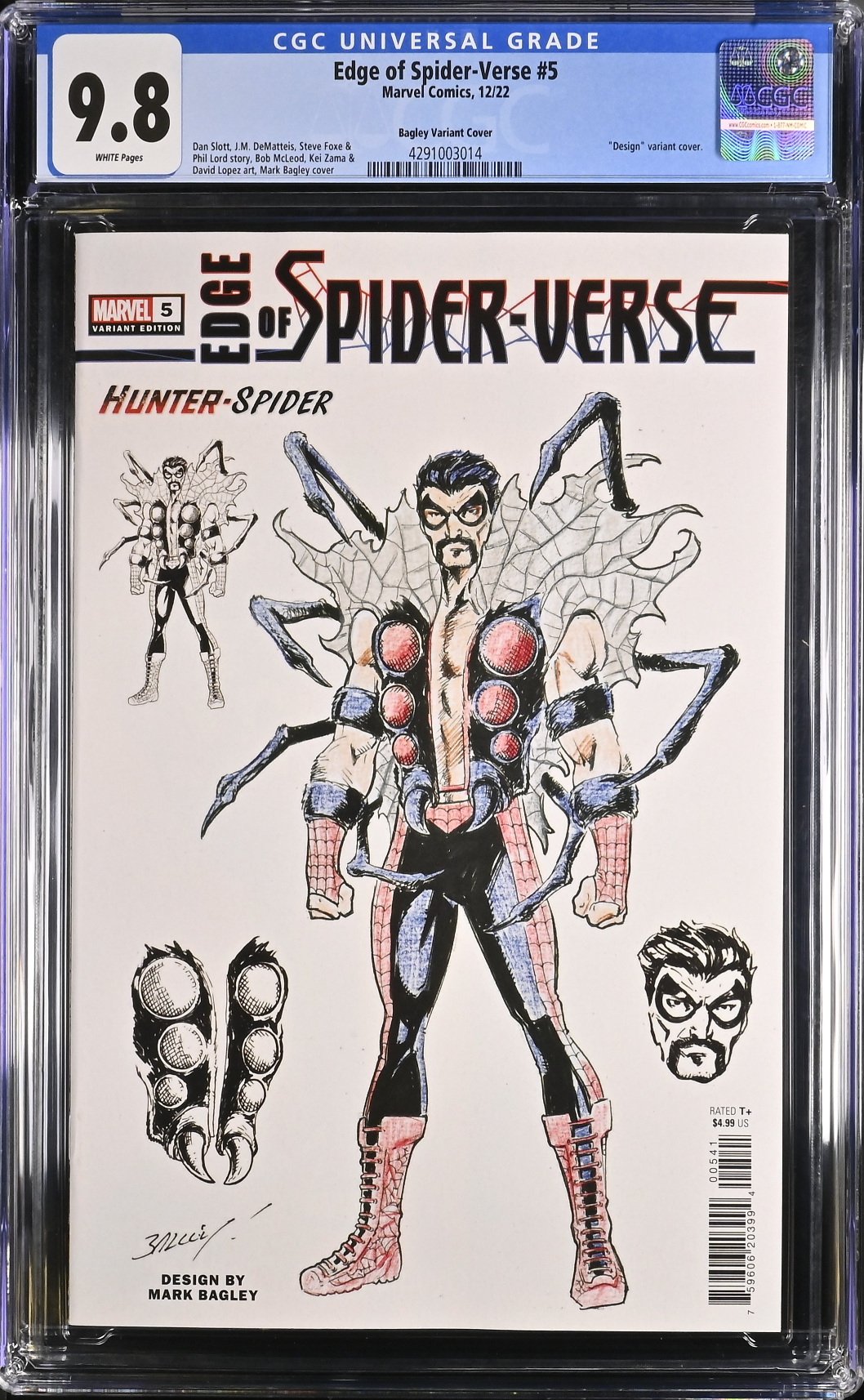 Edge of Spider-Verse #5 Bagley "Hunter-Spider" Design 1:10 Retailer Incentive Variant CGC 9.8