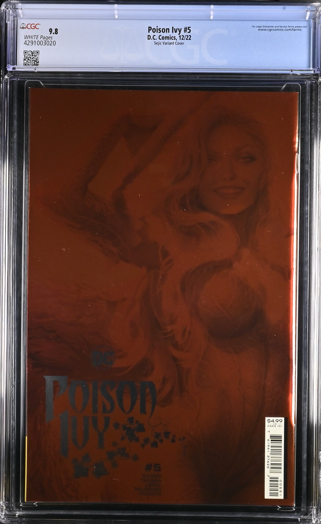 Poison Ivy #5 Sejic 1:50 Virgin Foil Retailer Incentive Variant CGC 9.8