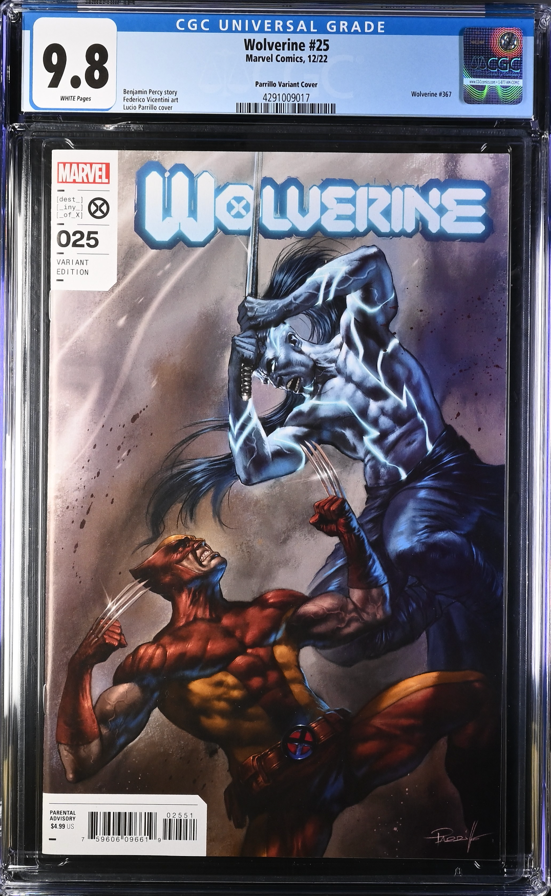Wolverine #25 Parrillo 1:25 Retailer Incentive Variant CGC 9.8