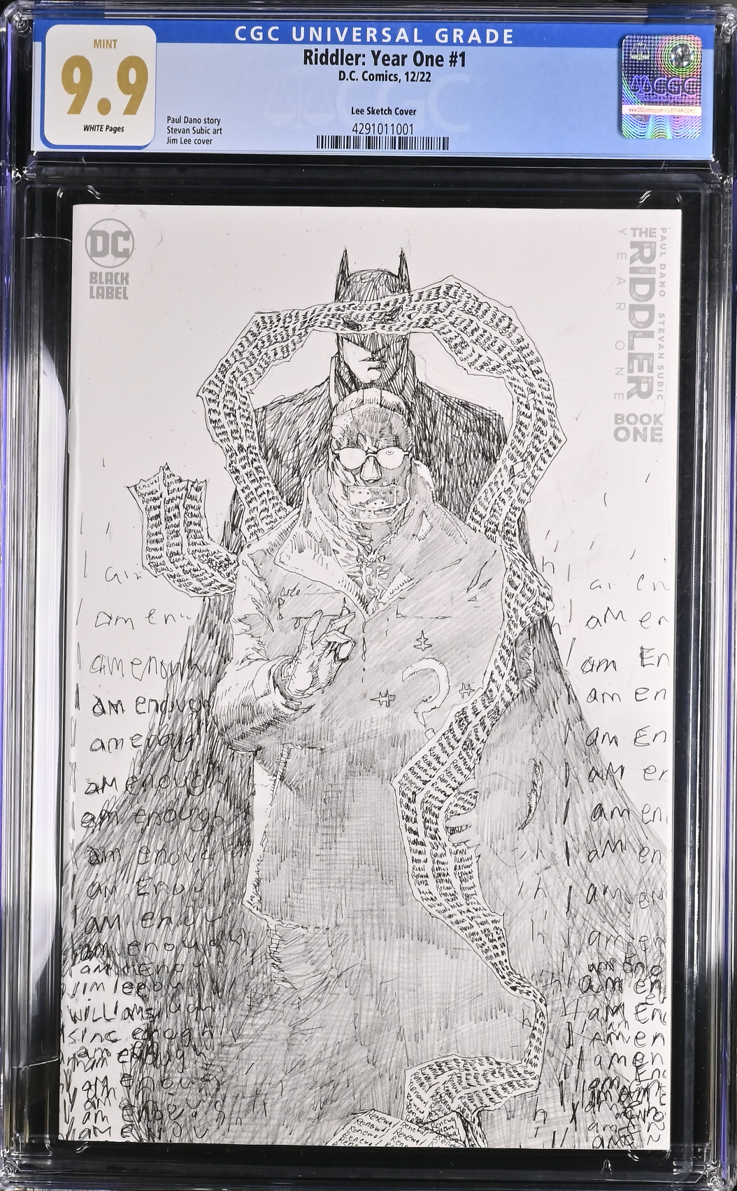 Riddler: Year One #1 Jim Lee 1:250 Retailer Incentive Variant CGC 9.9