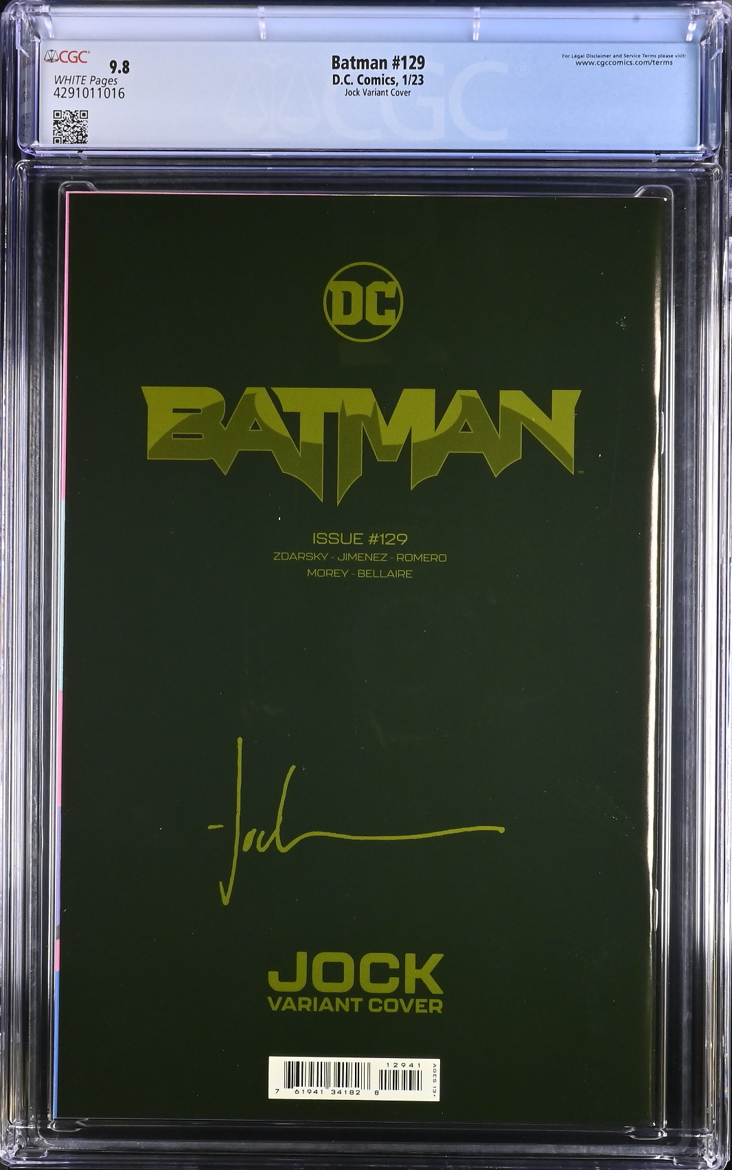 Batman #129 Jock 1:50 Gold Foil Retailer Incentive Variant CGC 9.8