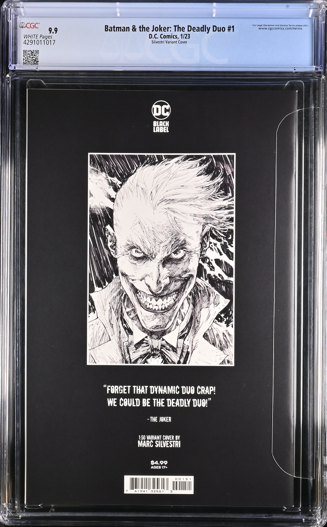 Batman & The Joker: The Deadly Duo #1 Silvestri 1:50 Retailer Incentive Variant CGC 9.9