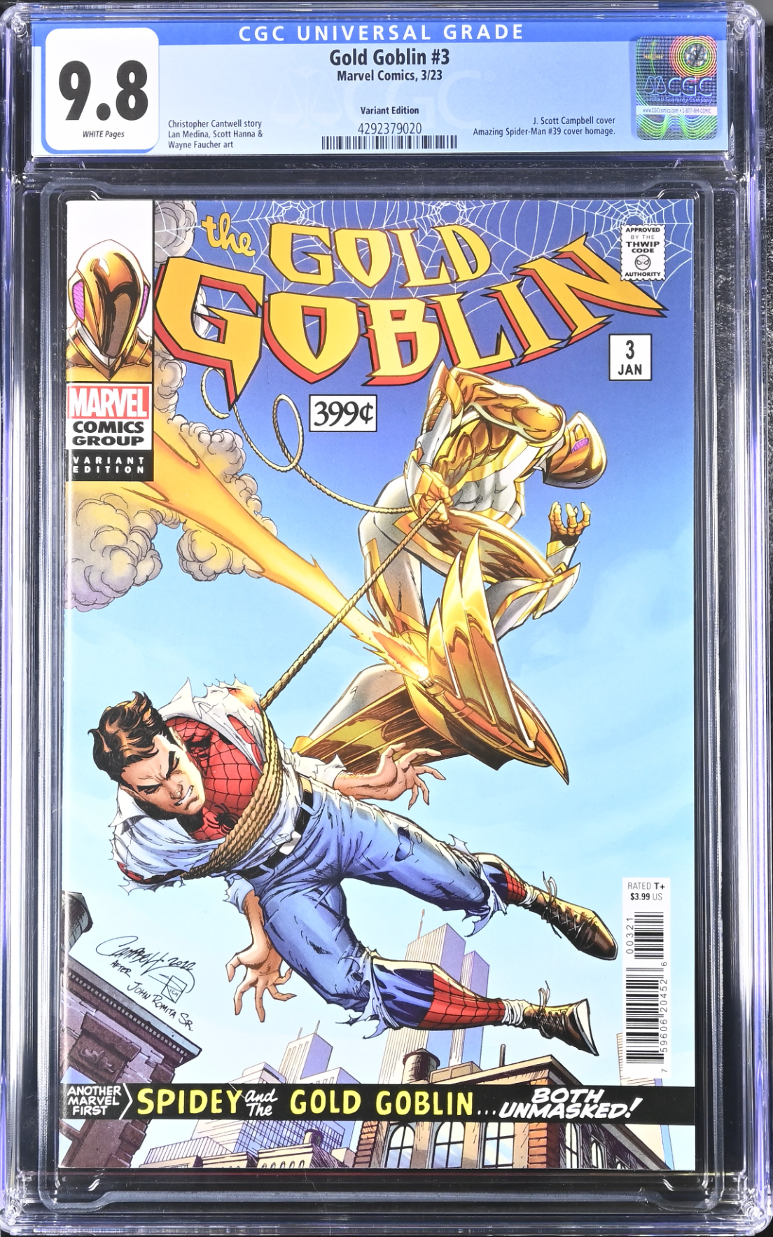 Gold Goblin #3 Campbell Variant CGC 9.8