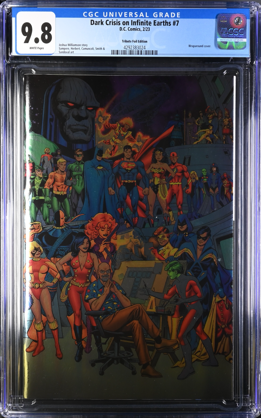 Dark Crisis #7 George Perez Tribute 1:350 Foil Retailer Incentive Variant CGC 9.8