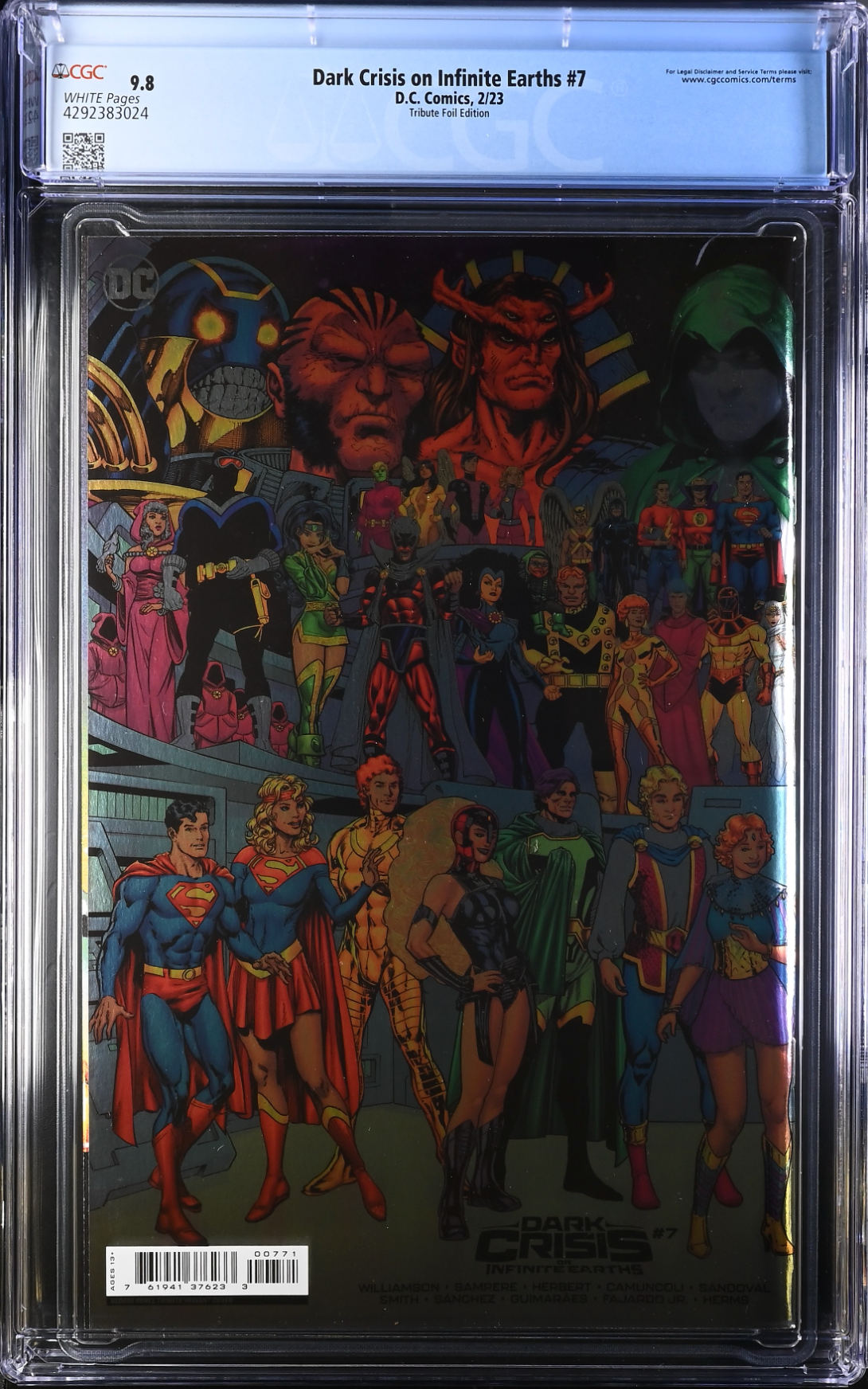 Dark Crisis #7 George Perez Tribute 1:350 Foil Retailer Incentive Variant CGC 9.8