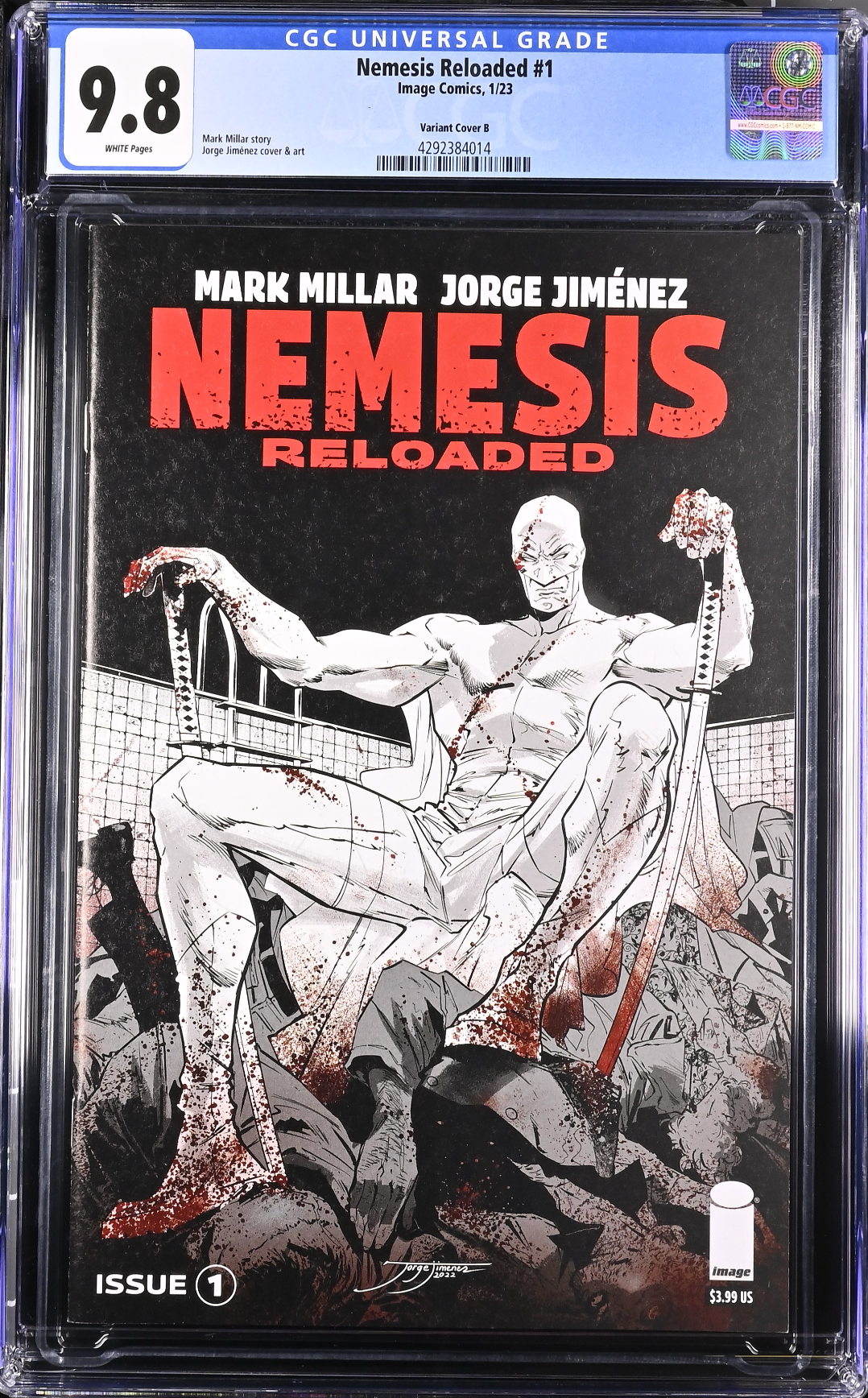 Nemesis Reloaded #1 Cover B - Jimenez B/W CGC 9.8