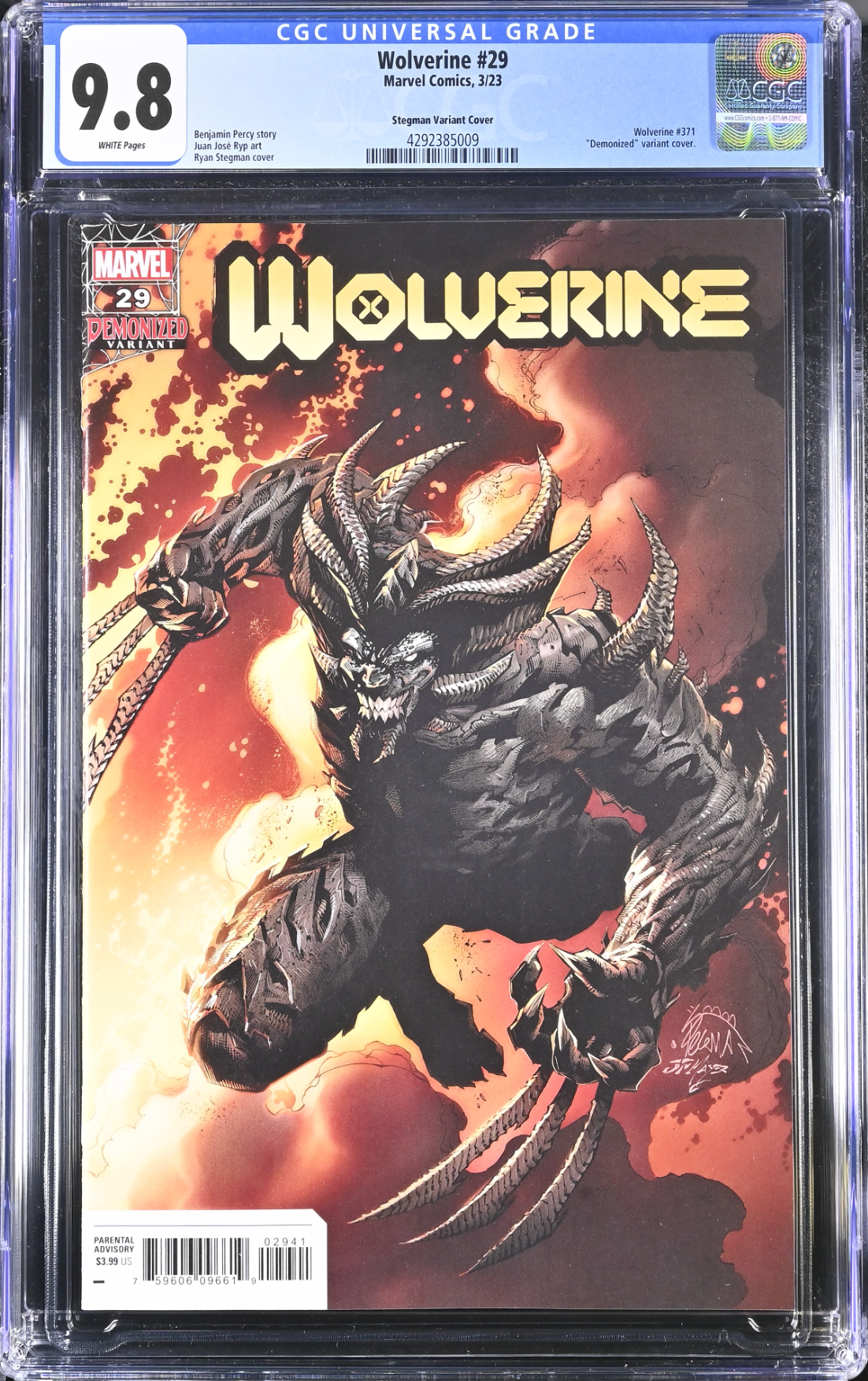 Wolverine #29 Stegman Variant CGC 9.8