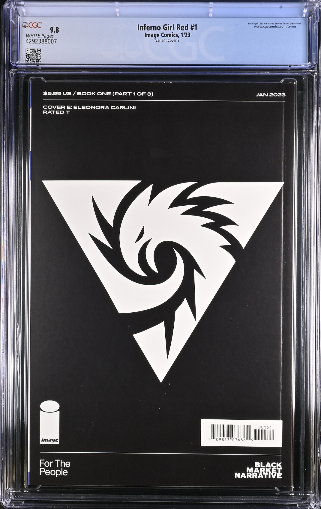 Inferno Girl Red #1 Carlini 1:25 Retailer Incentive Variant CGC 9.8