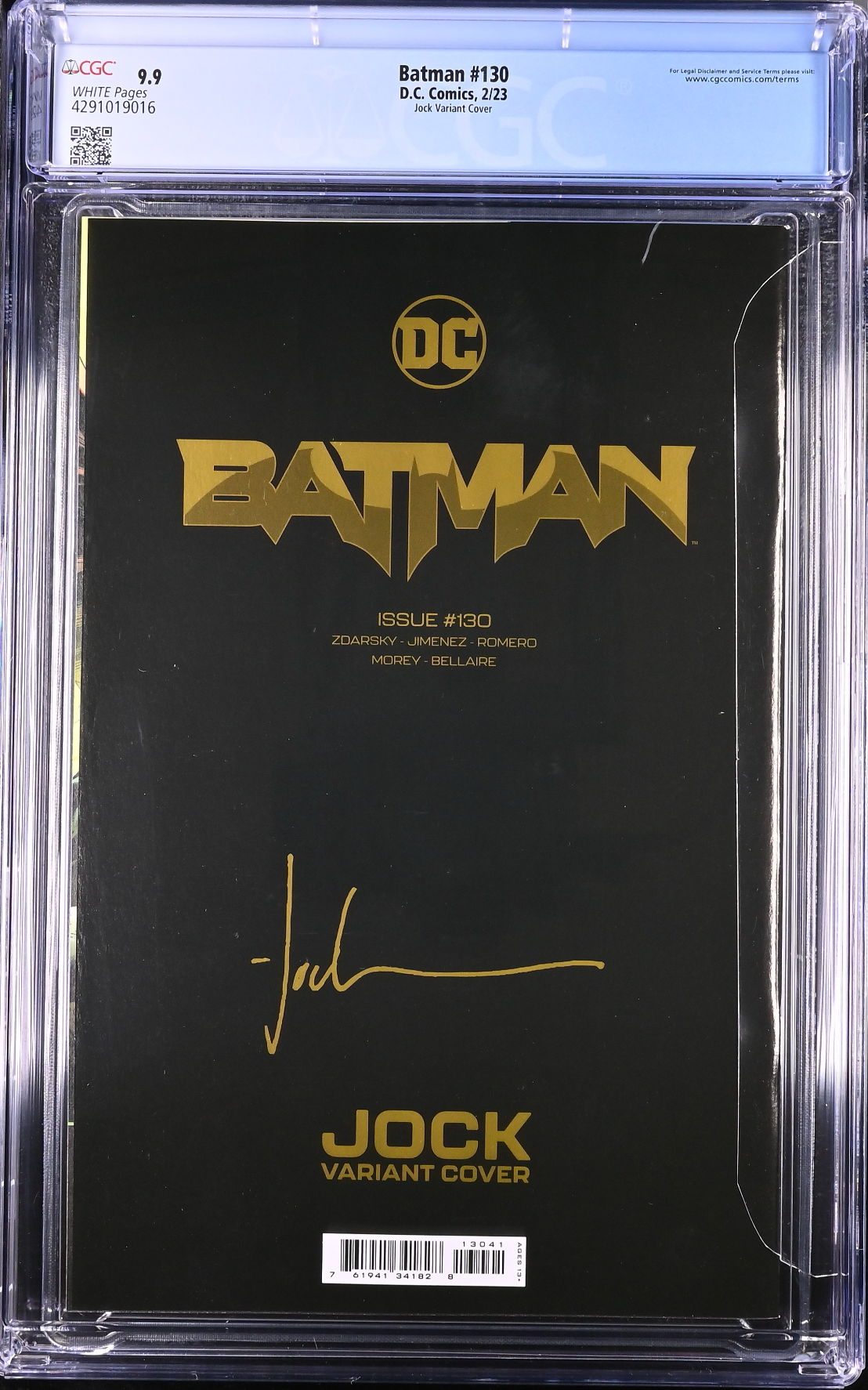 Batman #130 Jock 1:50 Retailer Incentive Variant CGC 9.9