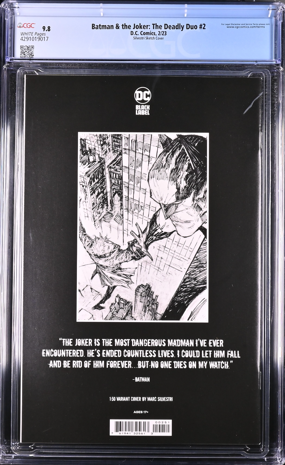 Batman & The Joker: The Deadly Duo #2 Silvestri 1:50 Retailer Incentive Variant CGC 9.8