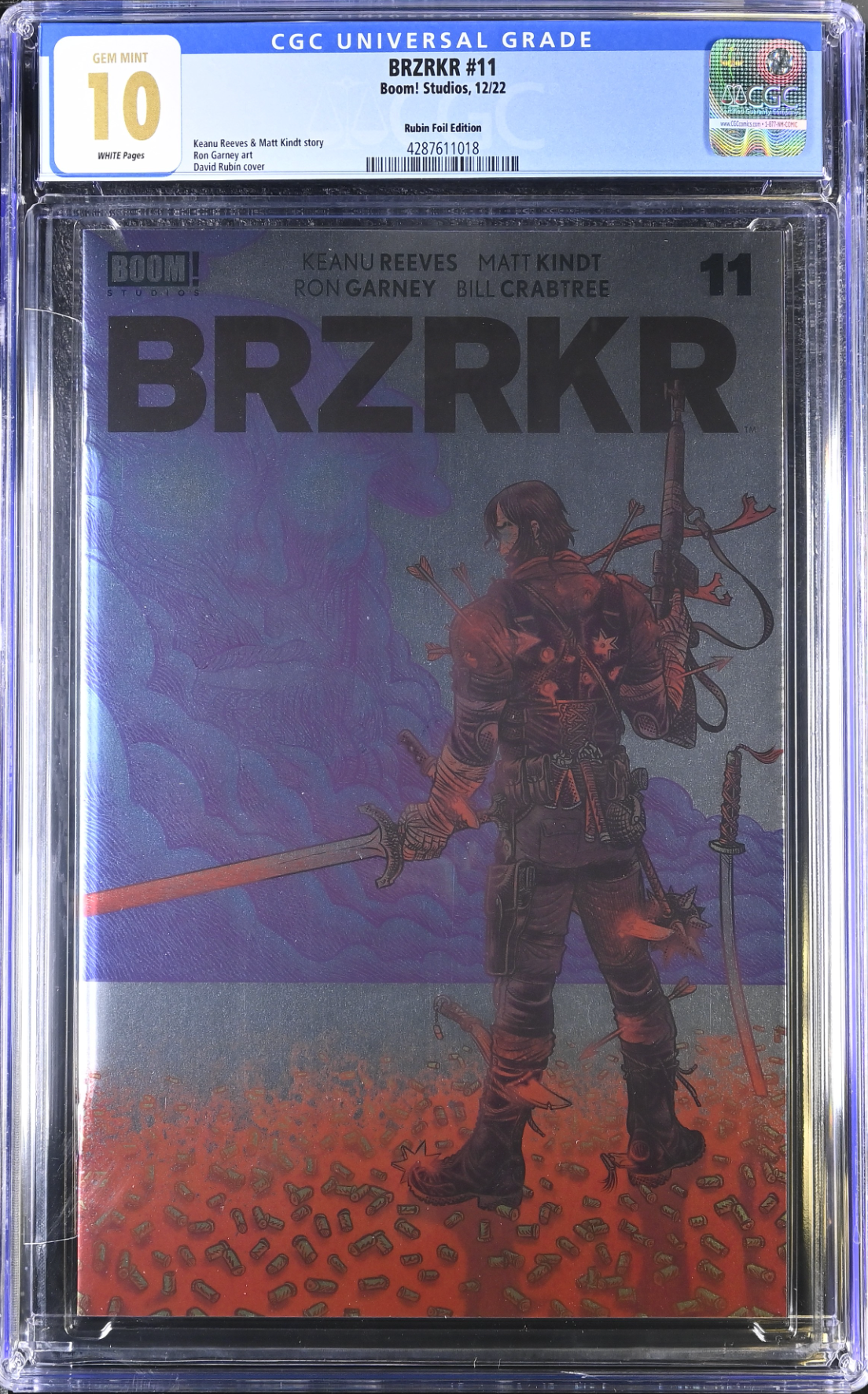 BRZRKR #11 Cover D Rubin Foil Variant CGC 10.0 (Berzerker)